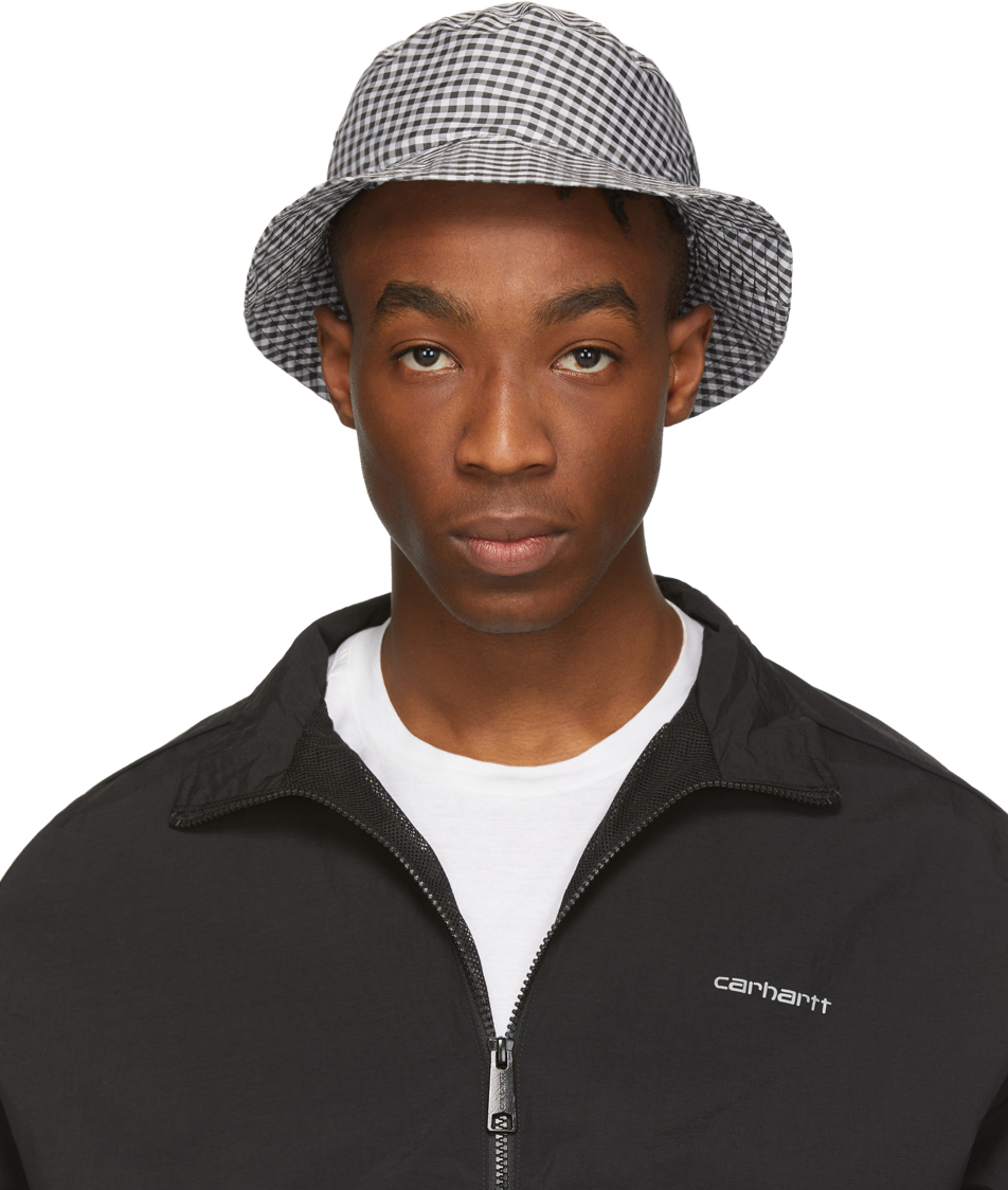 paa: Black & White Gingham Bucket Hat | SSENSE