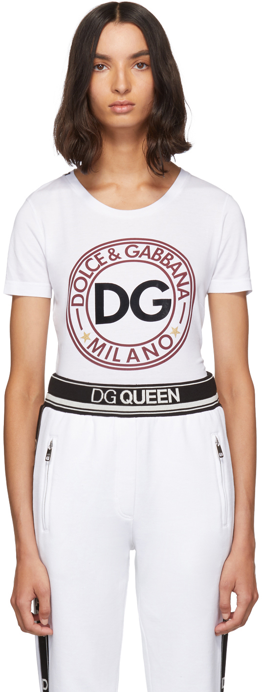 Dolce And Gabbana White Dg Logo T Shirt Ssense