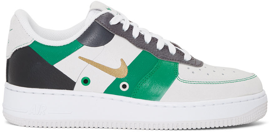 grey and green nike air force