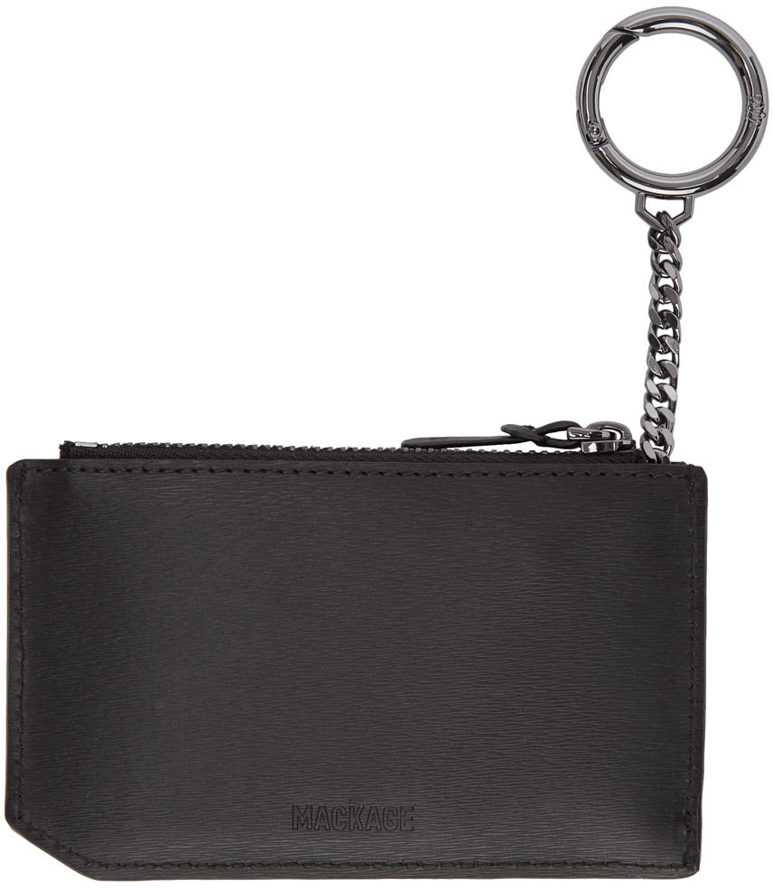 Mackage Black Zip Coin Pouch SSENSE