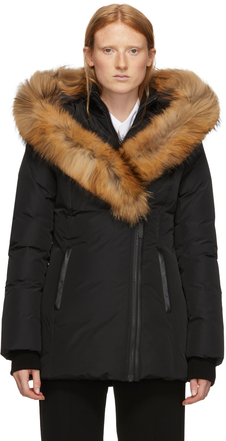 Mackage: Black Down & Fur Classic Adali Parka | SSENSE