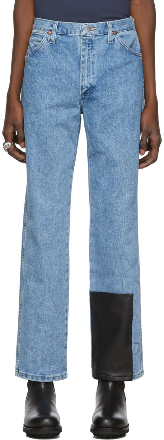 St-Henri: SSENSE Exclusive Blue Welding Washed 1 Jeans | SSENSE