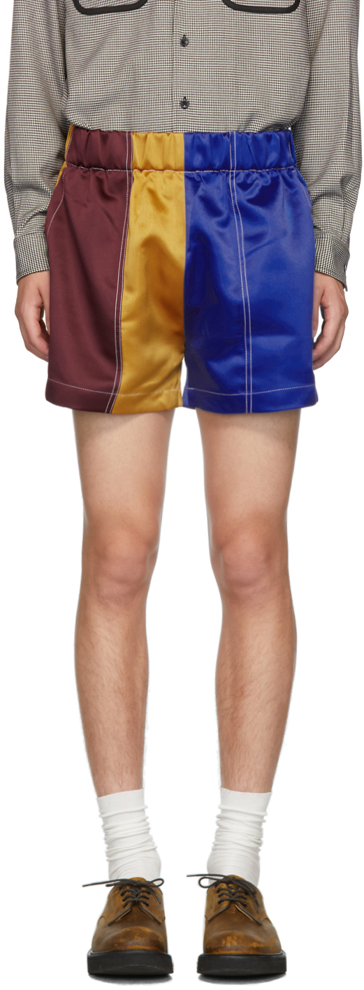 Daniel W. Fletcher 酒红色 & 海军蓝缎面拳击短裤 SSENSE