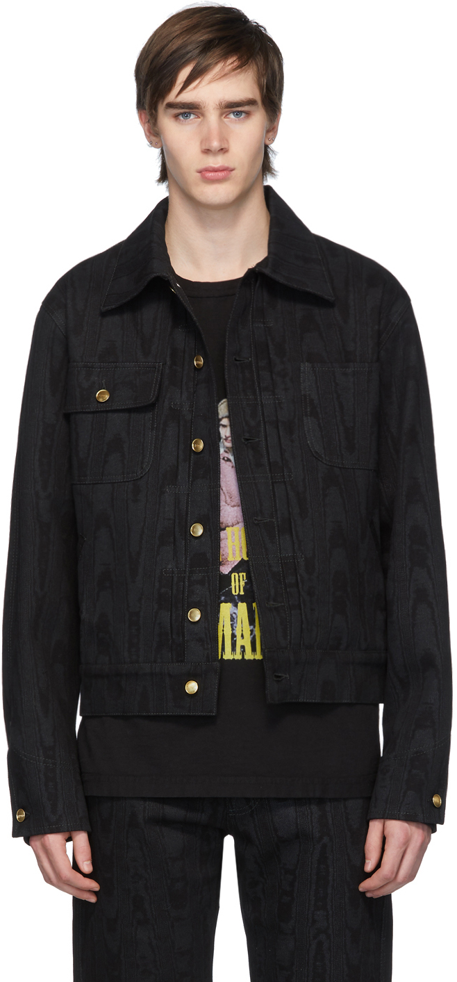 Linder: Black Denim Moiré Effect Jacket | SSENSE UK