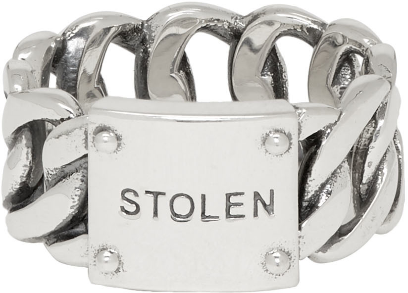 Stolen Girlfriends Club Silver Curb Wide Ring SSENSE