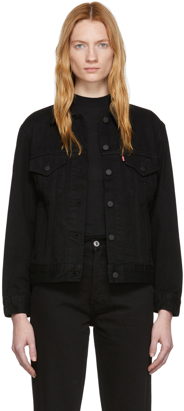 levi's ex boyfriend trucker jacket black