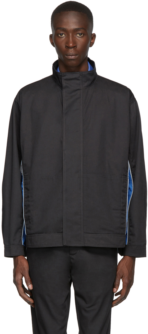 AFFXWRKS: Grey & Blue Track Jacket | SSENSE