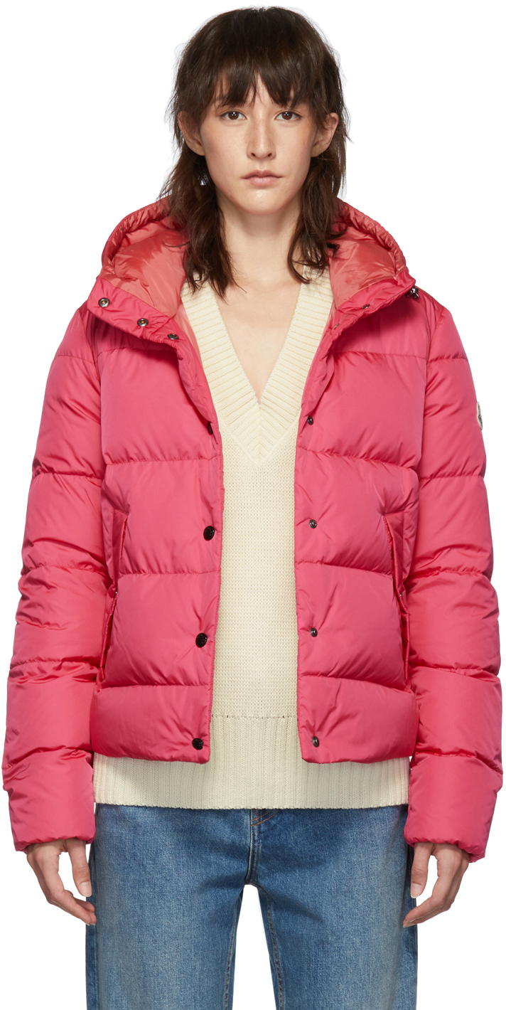 Pink Down Lena Jacket by Moncler on Sale