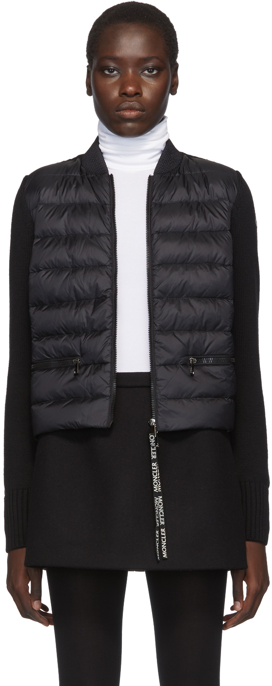 moncler black knit & down jacket