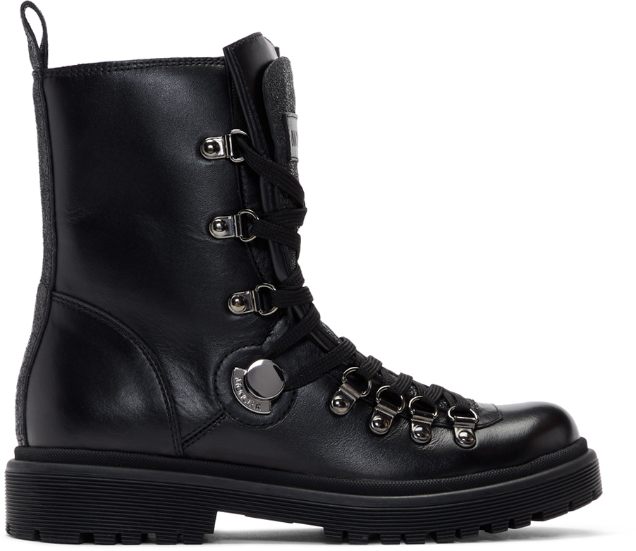 Moncler: Black Berenice Combat Boots 