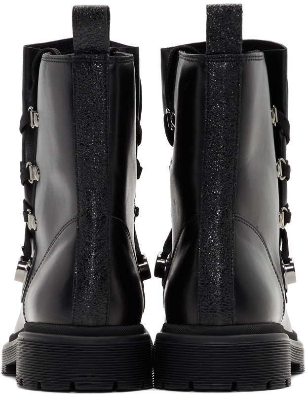 moncler patent leather combat boots