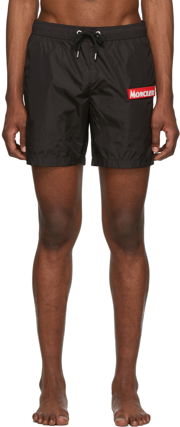 black moncler swim shorts