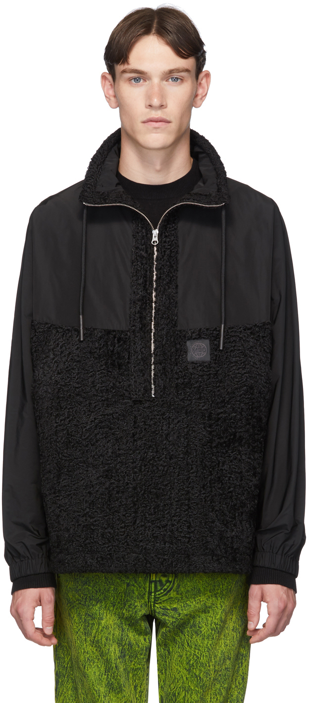 McQ Alexander McQueen: Black Hyper Fleece Jacket | SSENSE