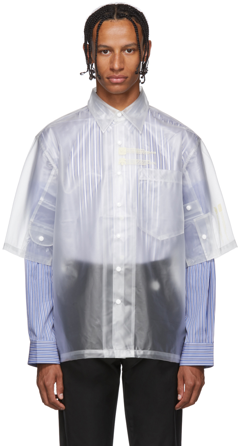 Xander Zhou: White Translucent Shirt | SSENSE