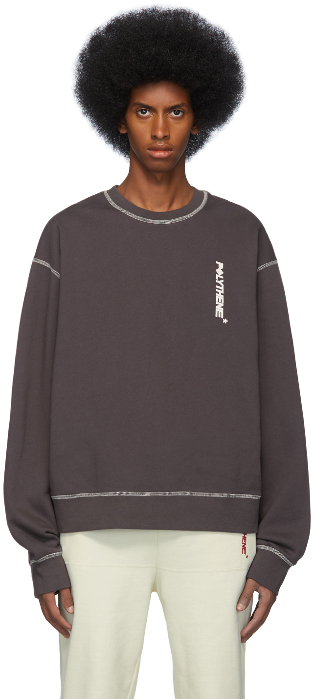 Polythene* Optics: Grey Fleece Sweatshirt | SSENSE