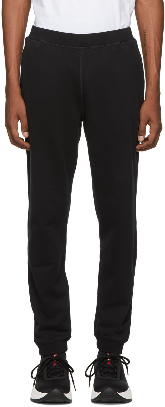 Sunspel: Black Cotton Loopback Track Pants | SSENSE Canada