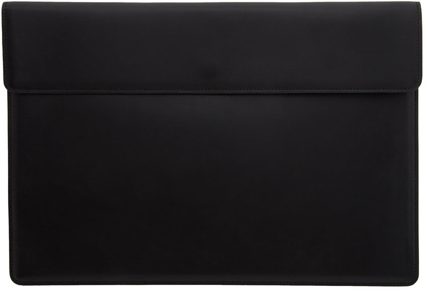 Common Projects: Black Leather Dossier Pouch | SSENSE