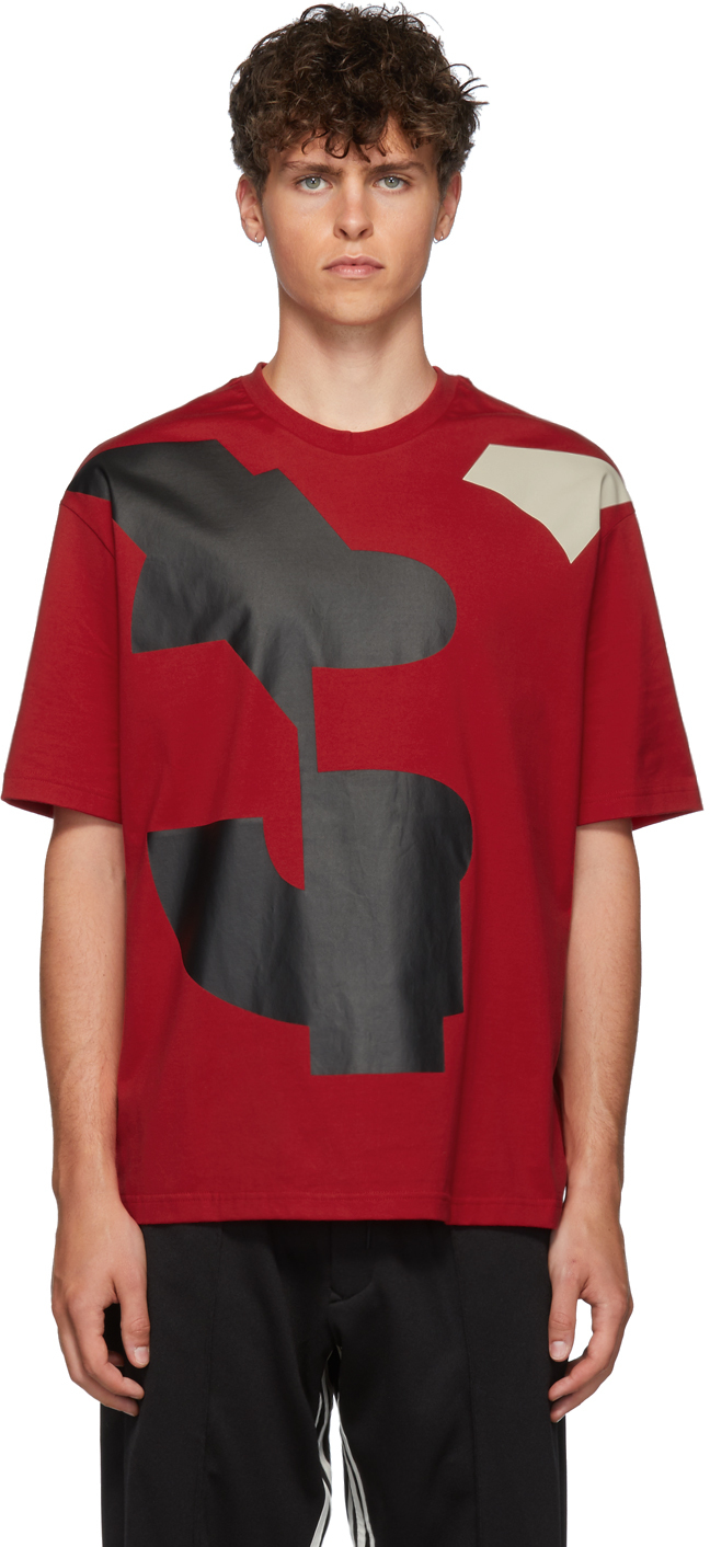 Y-3: Red Varsity T-Shirt | SSENSE UK