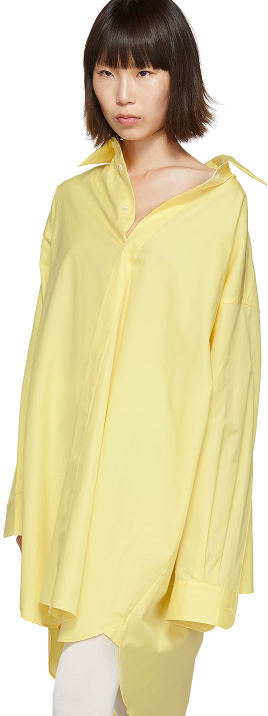 yellow oversized shirt dress