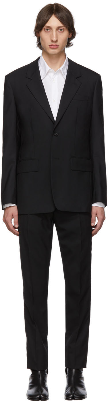 Maison Margiela: Black Two-Ply Wool Poplin Suit | SSENSE UK