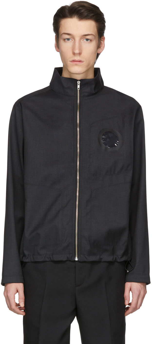 Random Identities Black Eyelet Jersey Zip-Up Jacket