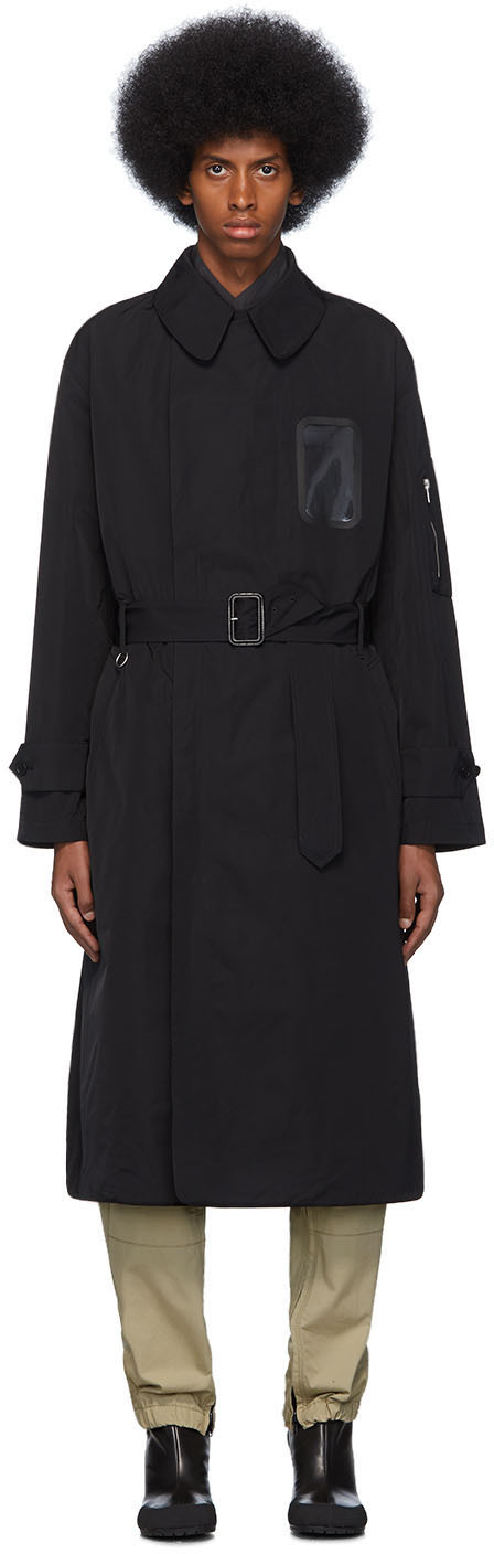 Random Identities: Black Military Trench Coat | SSENSE UK