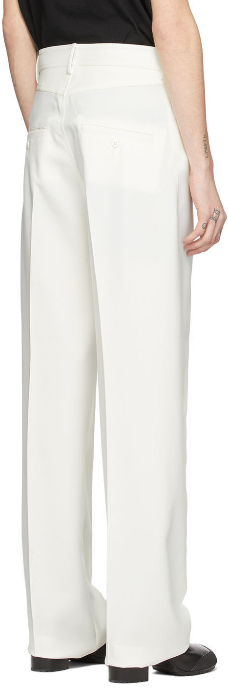 random identities white high rise pants