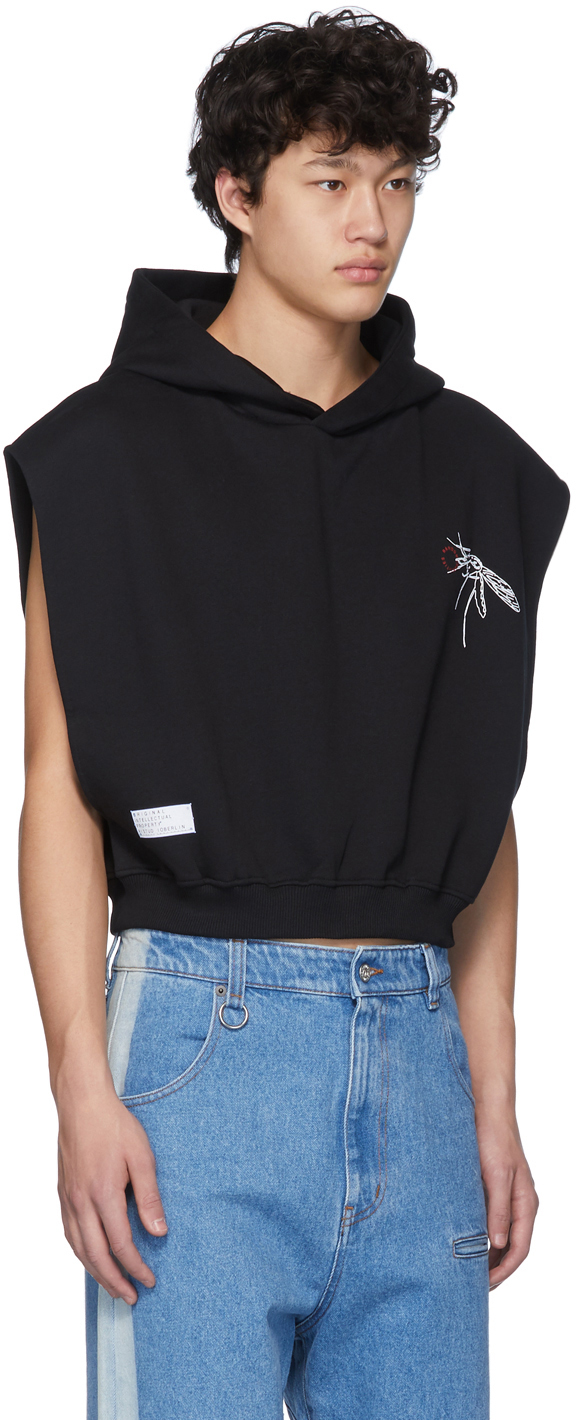 cropped sleeveless hoodie