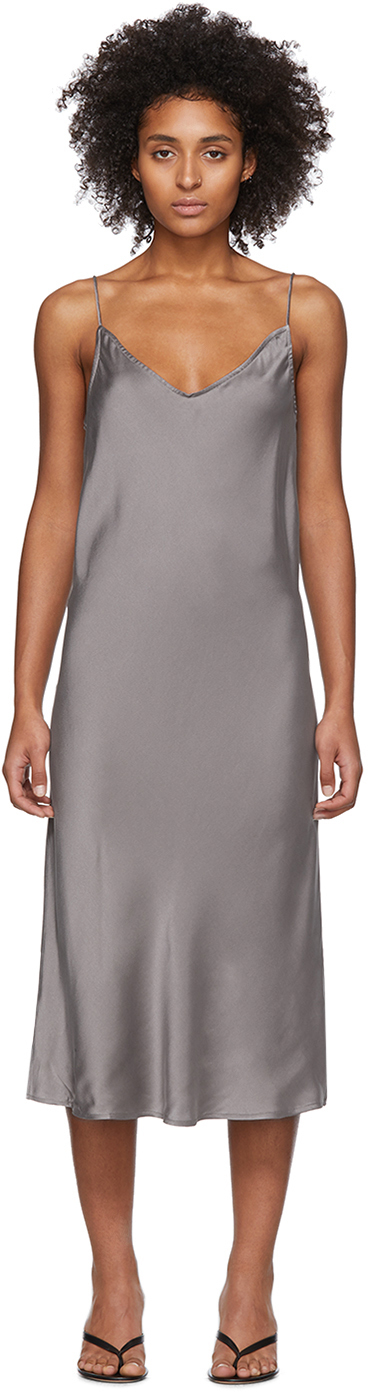 Skin: Grey Silk Terra Dress | SSENSE