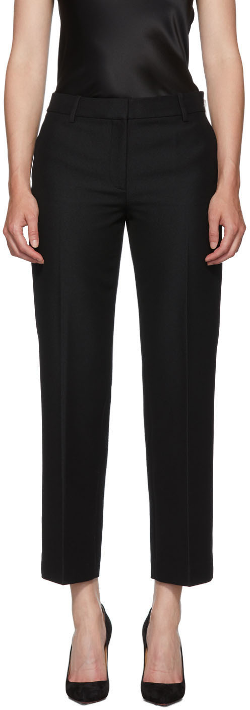 bootleg black trousers