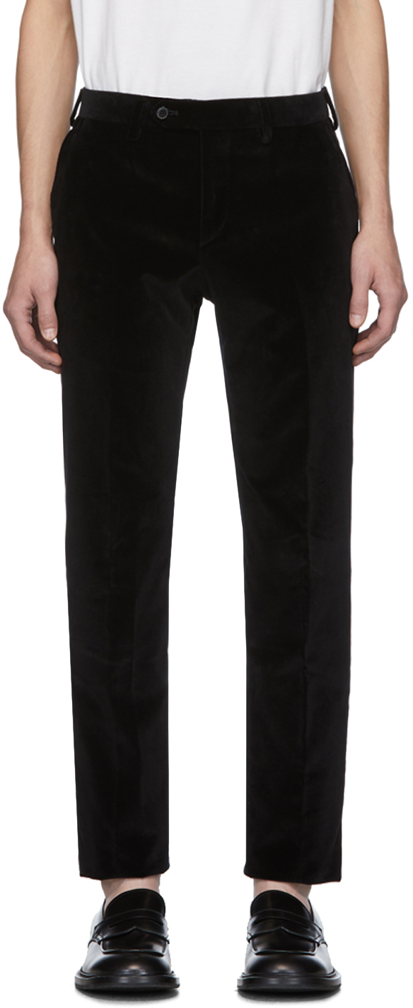 Eidos: Black Velvet Suit Trousers | SSENSE