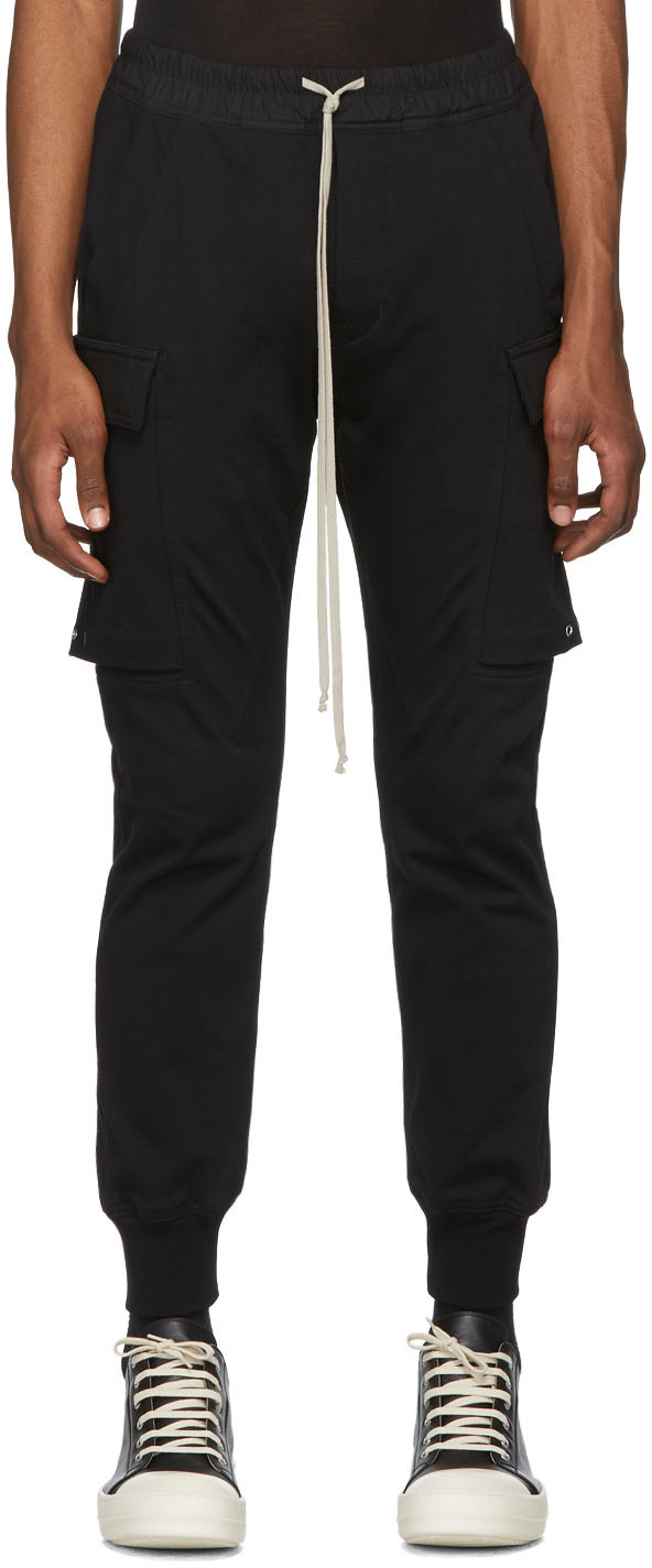 Rick Owens: Black Jogger Cargo Trousers | SSENSE
