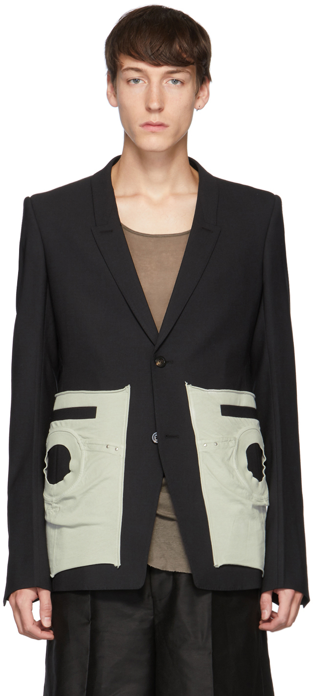 Rick Owens: Black Extreme Soft Blazer | SSENSE