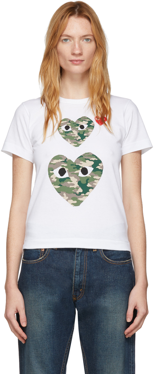 comme des garcons t shirt camo