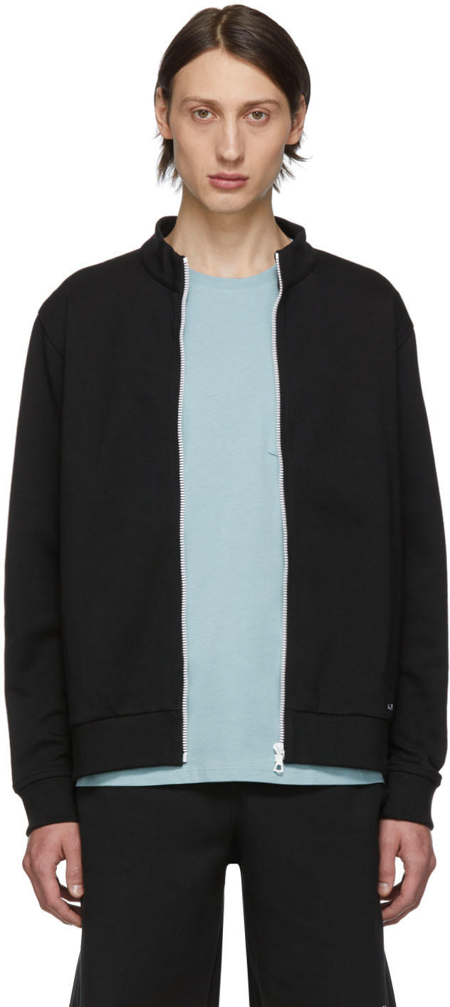 black zip up sweater