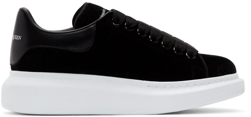 Black \u0026 White Velvet Oversized Sneakers 