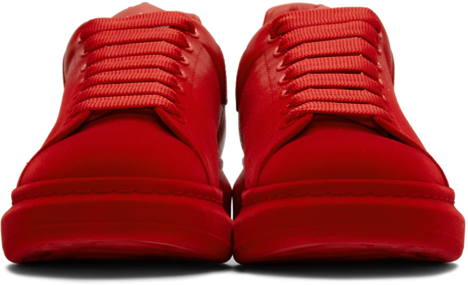 alexander mcqueen red velvet sneakers