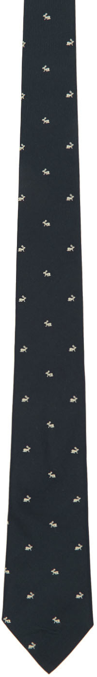 Paul Smith: Navy Rabbit Narrow Tie | SSENSE Canada