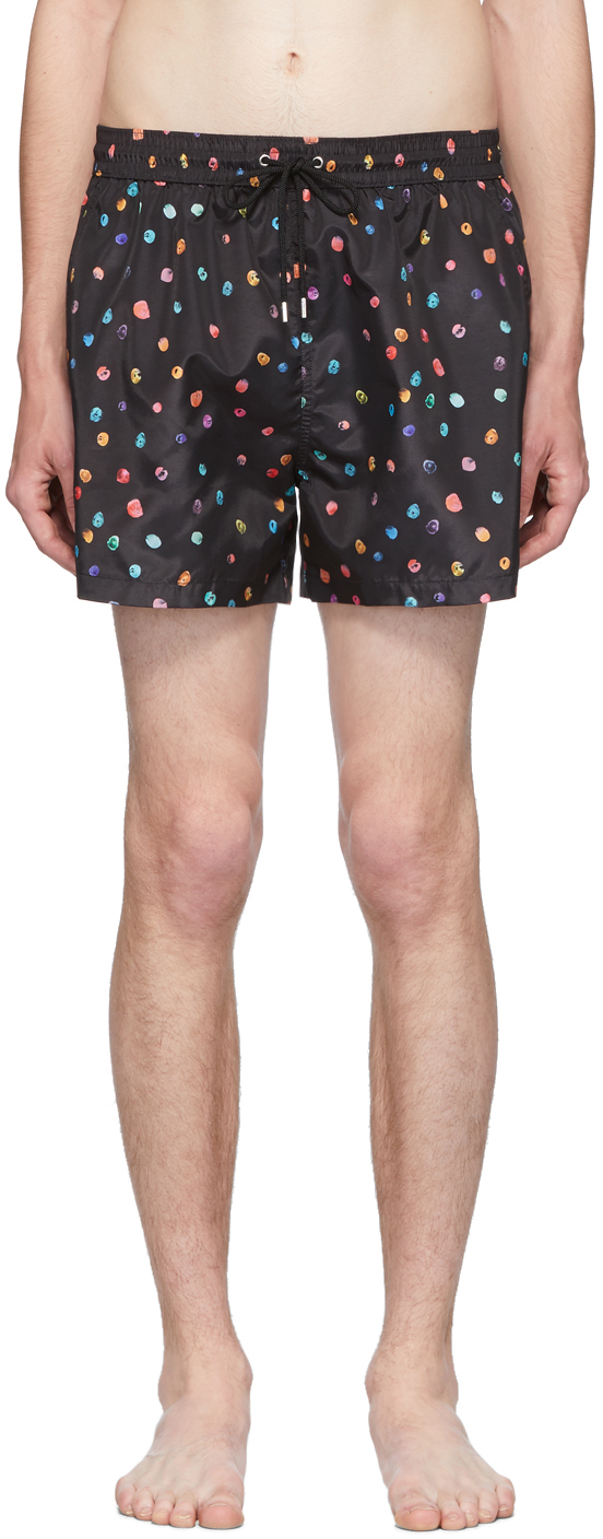 Paul Smith SSENSE Canada Exclusive Black Polka Dot Swim Shorts SSENSE