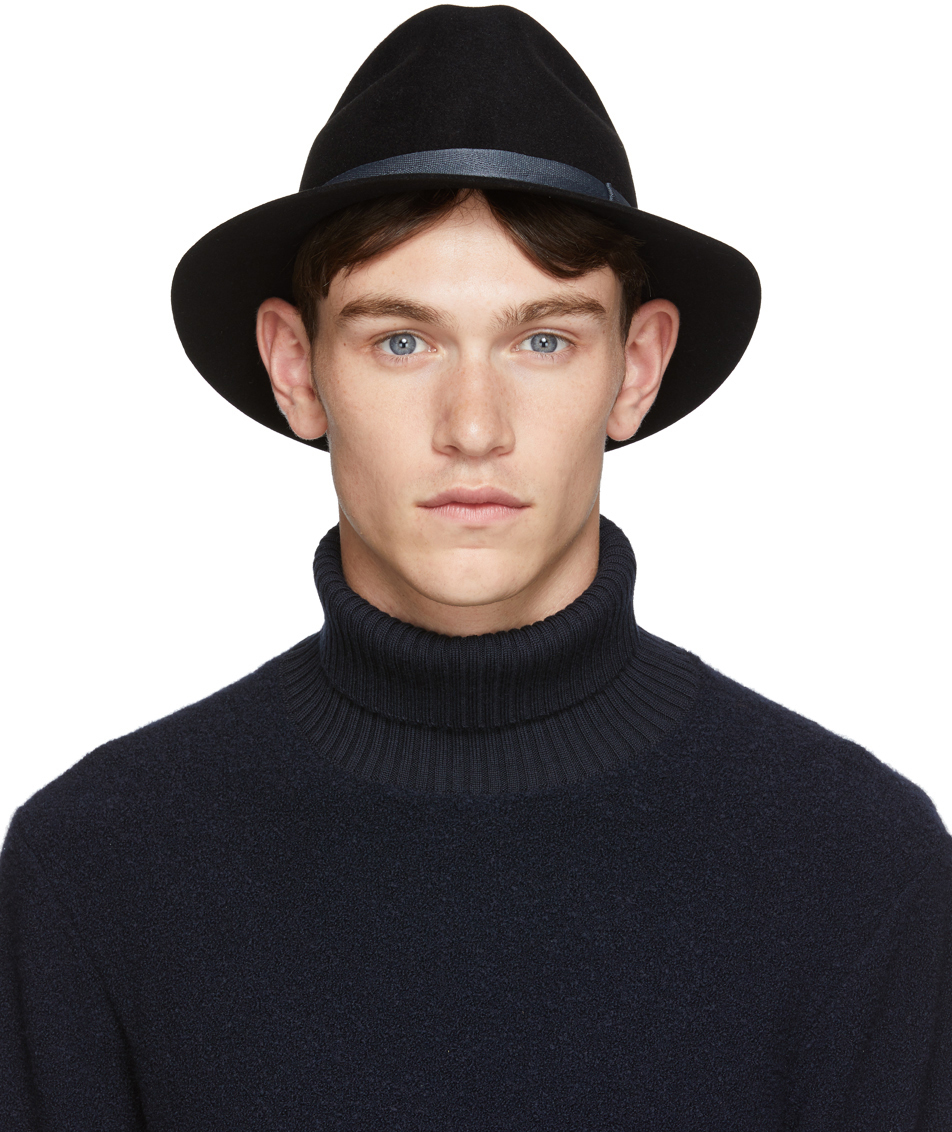 Giorgio Armani: Black Felt Hat | SSENSE Canada