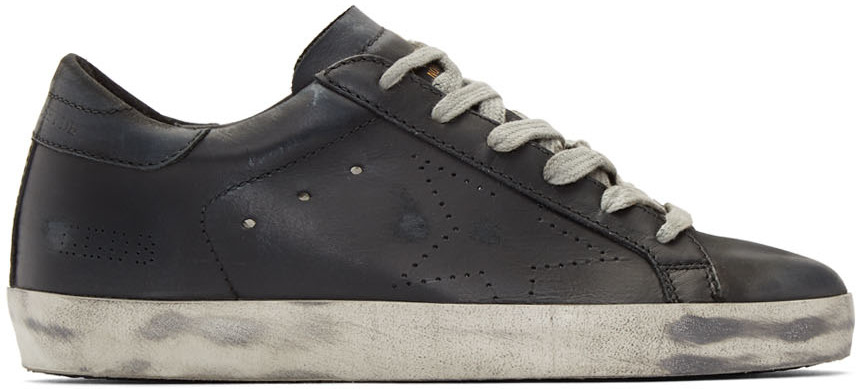 Golden Goose Black Superstar Sneakers SSENSE   Golden Goose Black Superstar Sneakers 