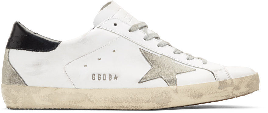 Golden Goose: White & Black Superstar Sneakers | SSENSE
