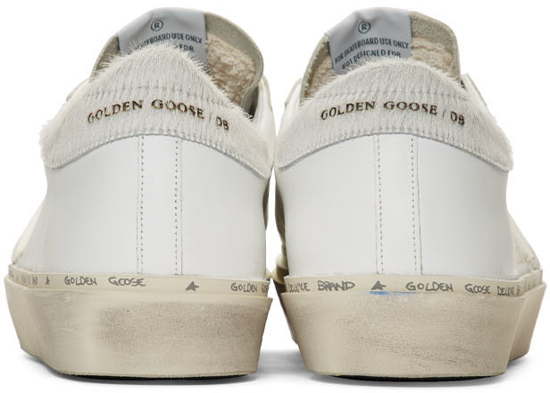 golden goose white pony hair hi star sneakers