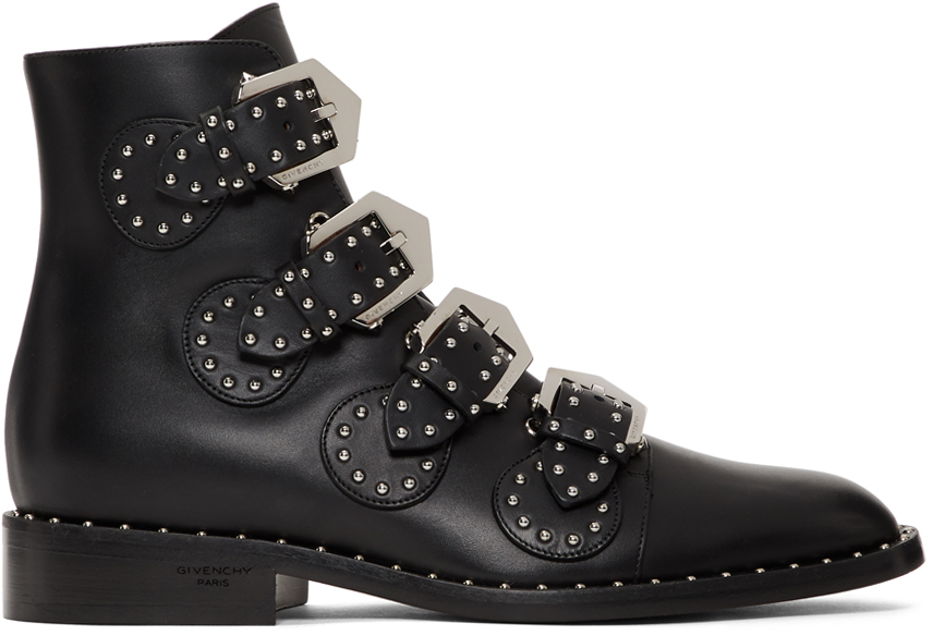 Givenchy: Black Studded Elegant Boots | SSENSE