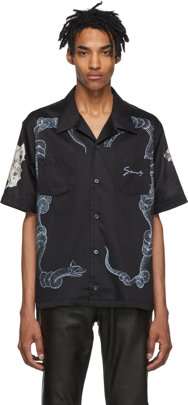Givenchy: Black Icarus Hawaiian Shirt | SSENSE Canada