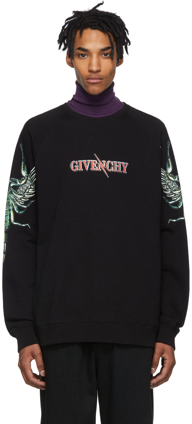 Givenchy: Black Scorpio Raglan Sweatshirt | SSENSE