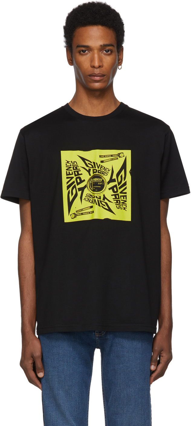 Givenchy: Black Square Sun T-Shirt | SSENSE