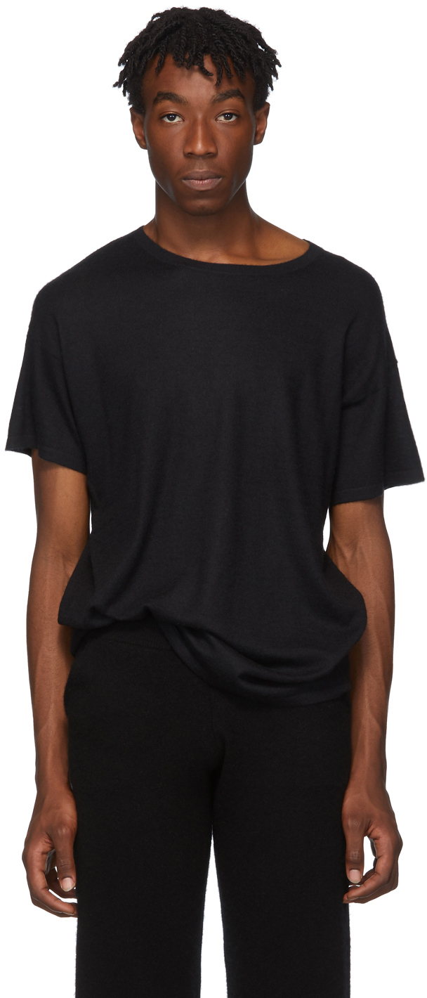 Frenckenberger: Black Cashmere T-Shirt | SSENSE