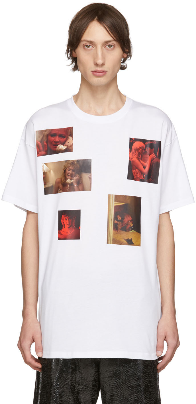 Raf Simons: White Six Picture Big Fit T-Shirt | SSENSE