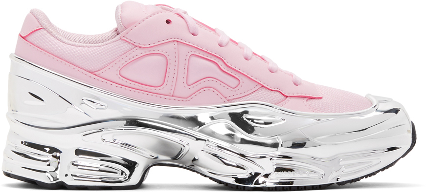 Raf Simons: Pink & Silver adidas Originals Edition Ozweego Sneakers ...